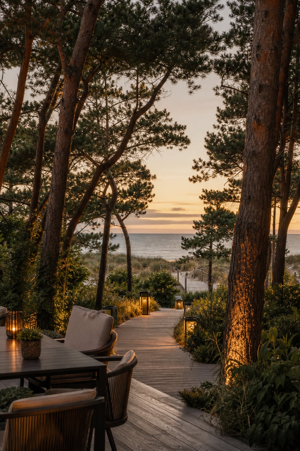 Hotel pomiędzy sosnowym lasem a promenadą Mielno